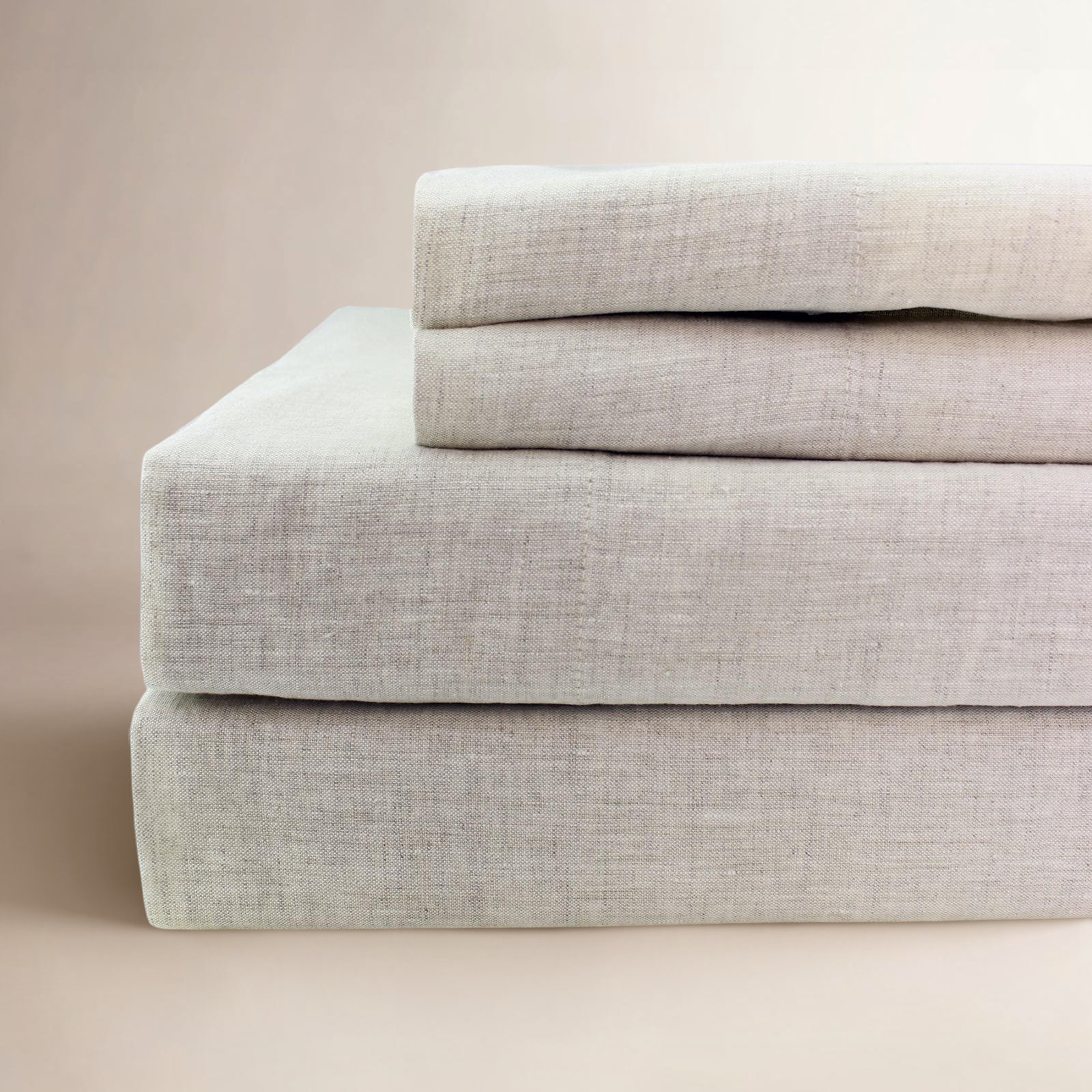 Mayer Linen Sheet Set, Queen Sheet Set with 2 Pillowcases, White