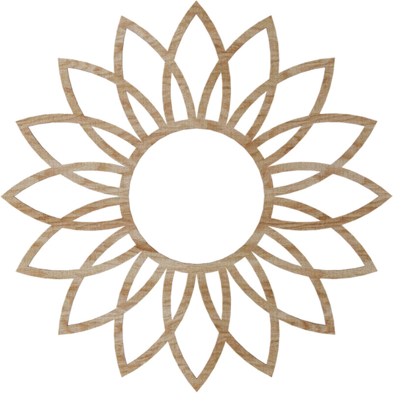 Médaillon de plafond 22 "x 22" x P 7 5/8 "x T 1/4" Daisy, H 20 po x l 20 po x P 0,38 po, Chêne rouge