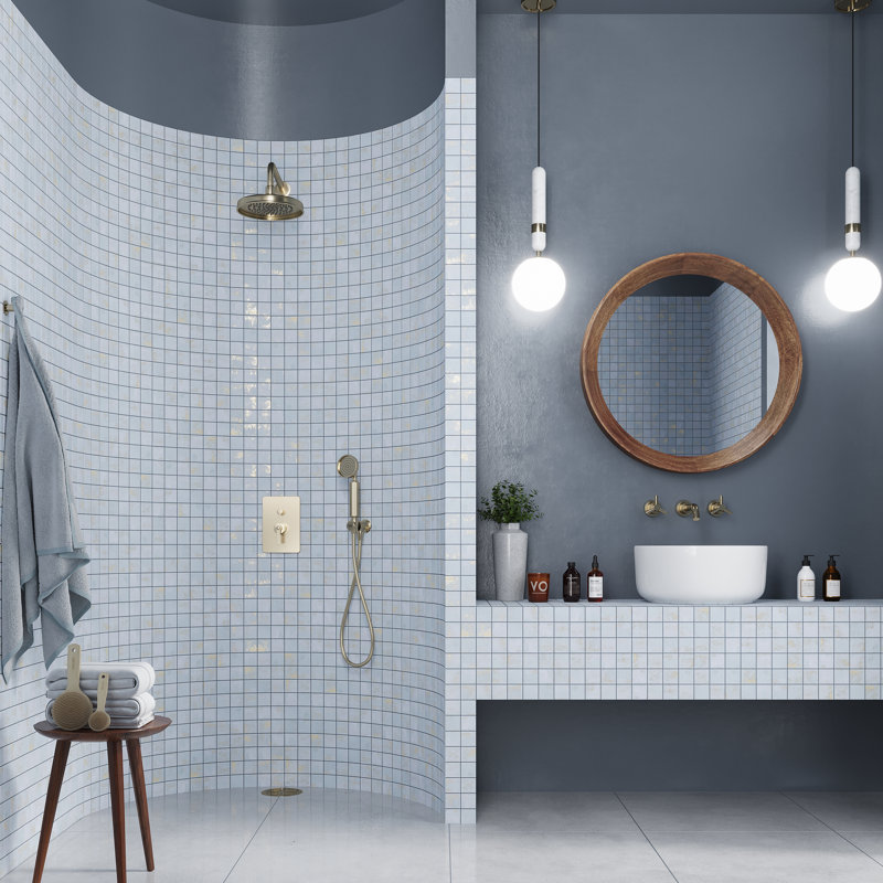 Aureate 2" x 2" Porcelain Grid Mosaic Wall & Floor Tile, Blue