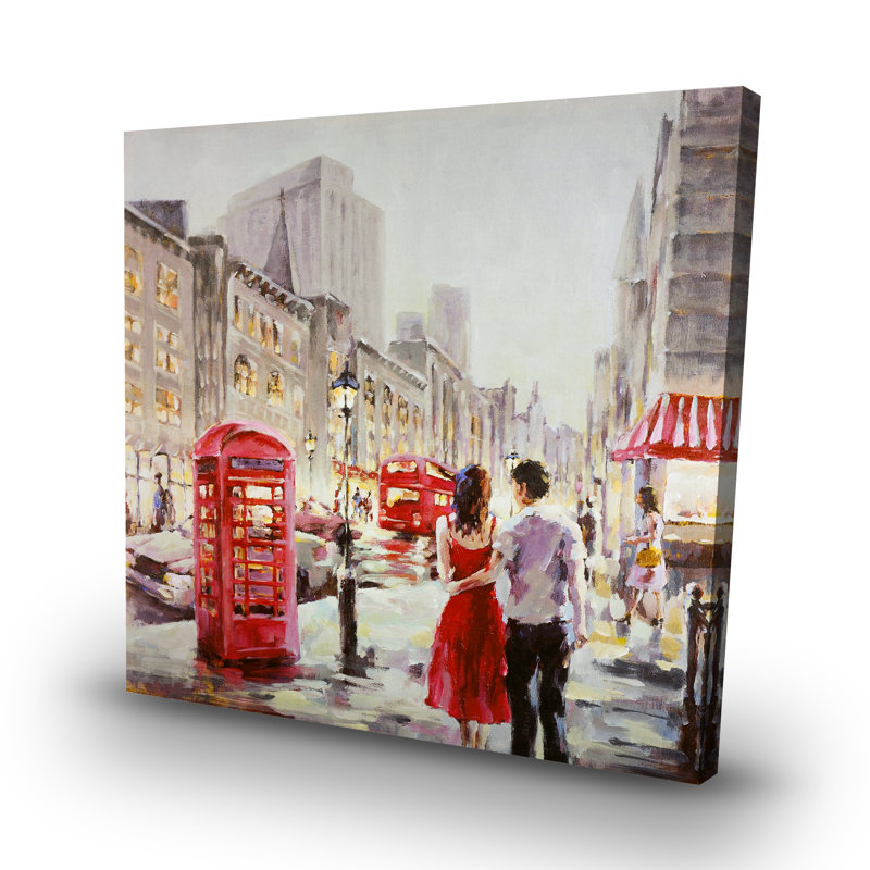 Couple walking - 32"x32" art on canvas