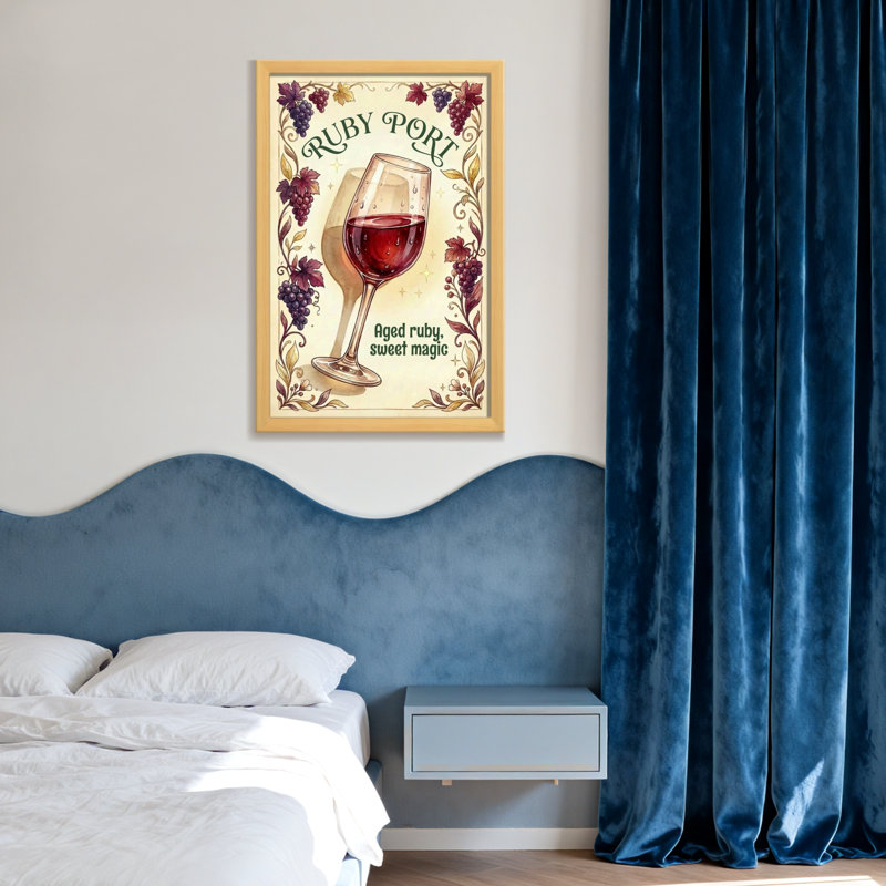 Aliments et boissons Verre à vin rouge rubis, Toile tendue, Ne s’applique pas, H 24 po x l 16 po