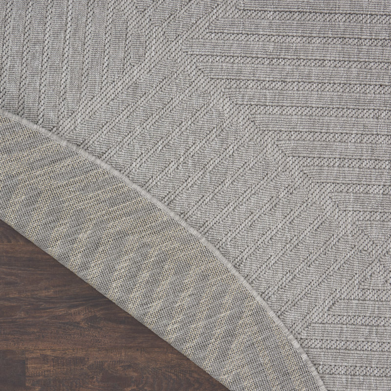 Tapis intérieur / extérieur gris Mira, Rond 7 pi 10 po