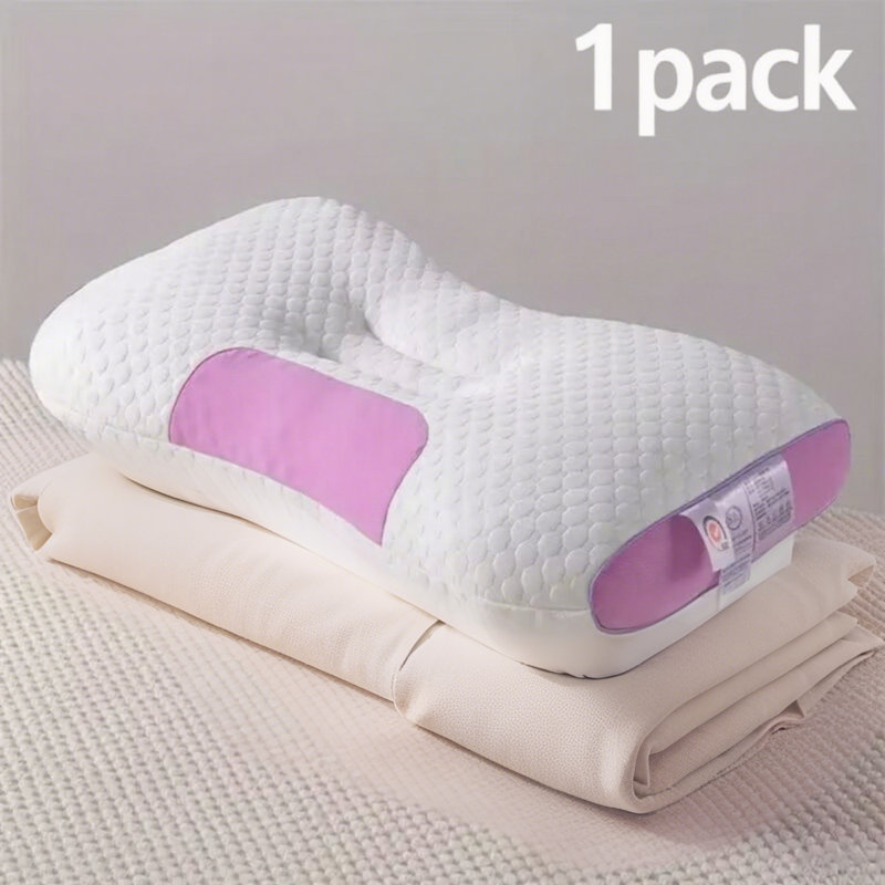 YBZ 4D Knitted Cotton Massage Pillow -Pink(1Pack), White/Pink, Single