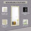 Miroir de plancher perlé, miroir mural pleine longueur pour vestiaire de chambre à coucher L 66 po x l 32 po-921685843