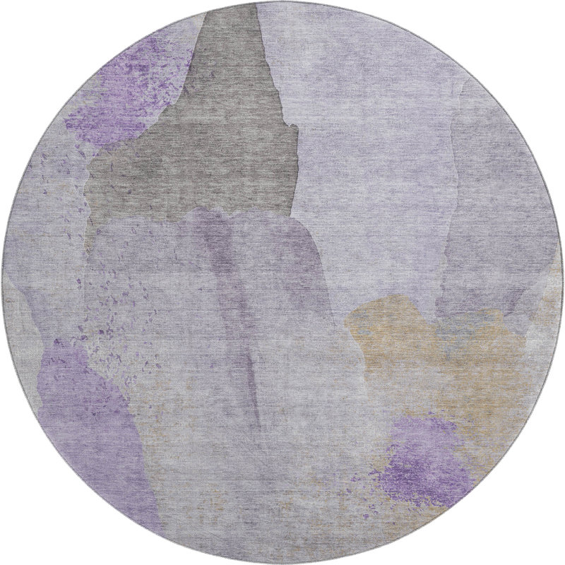 Premium Machine Washable Mouton Abstract Rug, Round 8'