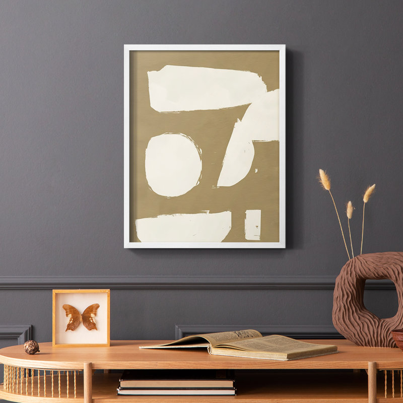 Chunky Abstract I, reproduction encadrée - bois massif, Blanc, H 10 po x l 8 po