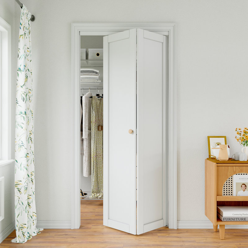 Porte de placard pliante en panneau de fibres à densité moyenne à base solide DIY, 36 po x 80,6 po