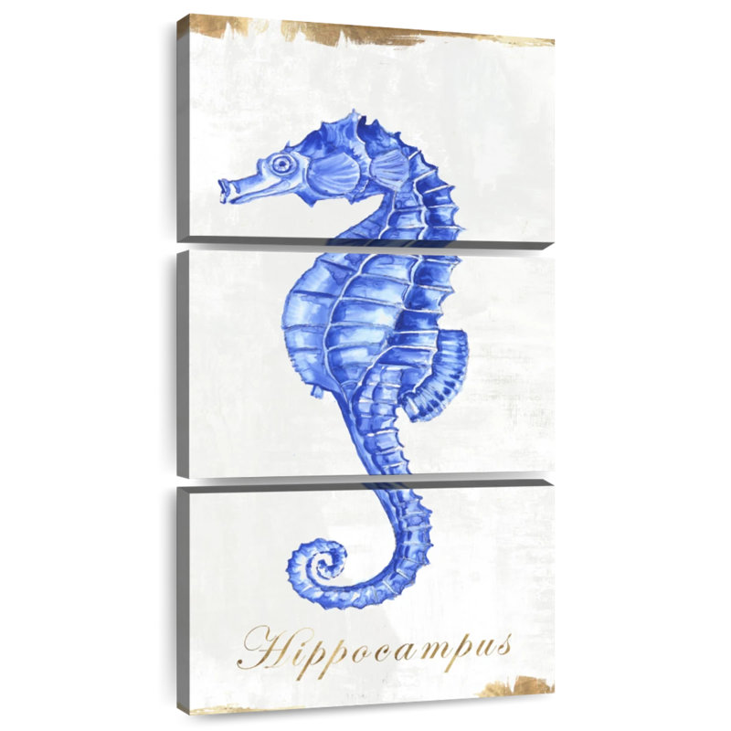 Hippocampe bleu, H 32 po x l 15 po