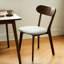 Deux chaises de salle à manger en bois massif de style Mid-Century modernes avec coussins rembourrés courbés et réglables, convenant à la cuisine, au salon, au coussin gris noyer, aux sièges, aux coussins