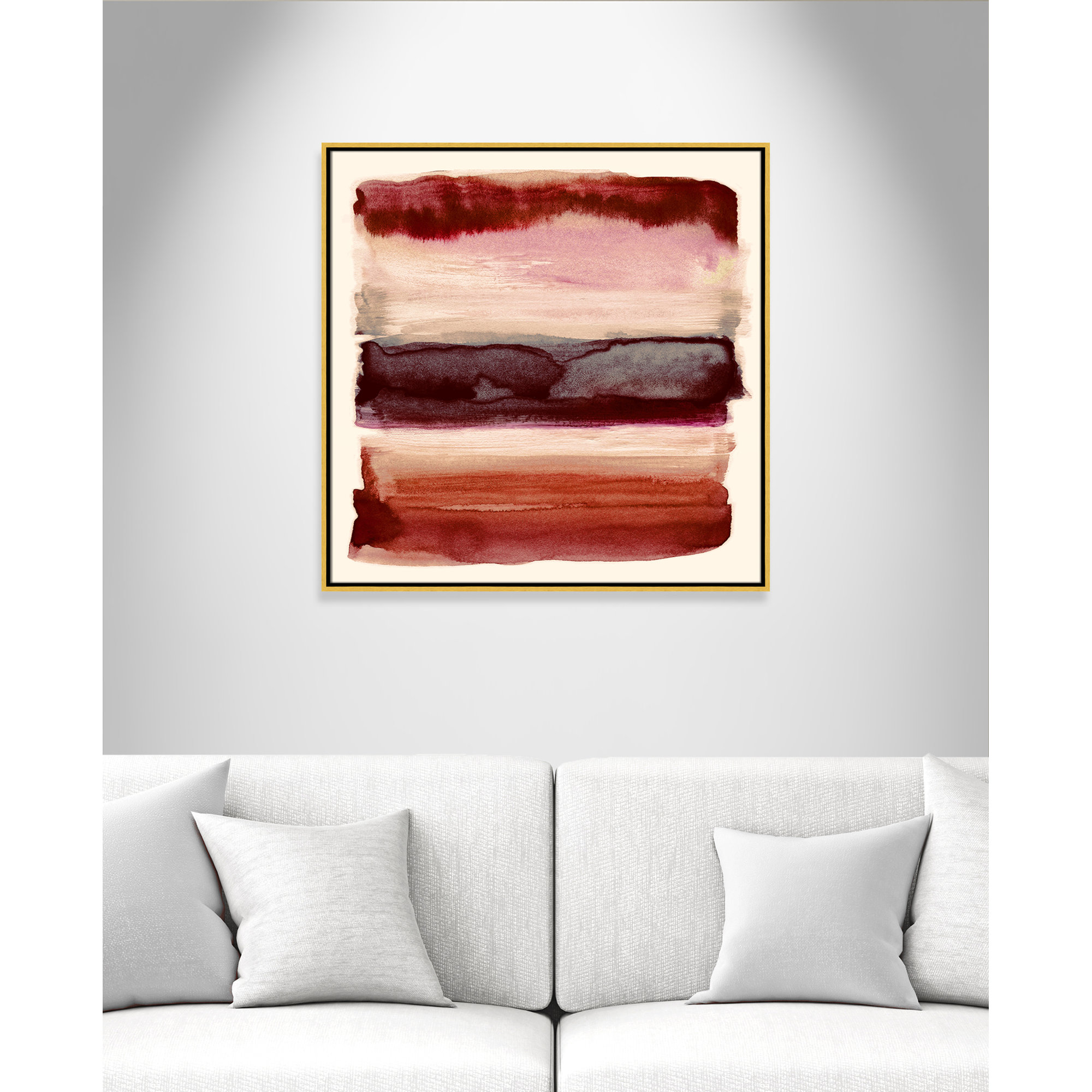 Burgundy Sky II Print by Nan, 31.5" H x 31.5" W, Gold
