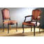 Muslin Upholstered Arm Chair in Red/Orange
