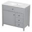 Meuble-lavabo moderne 36 po avec lavabo, tablette réglable et tiroirs Saro-130631290