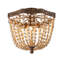 Plafonnier semi-encastré en perles de bois antique