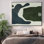 Extra Large Geometric Abstract Wall Art Print - Green Contemporary Artwork Modern Decor for Living Room or Bedroom, Frame Assembly Required (Frame Assembly Required)