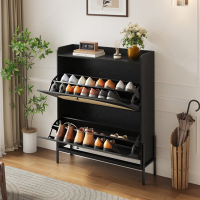 2-Drawer" * Shoe" * With" * Doors" * Narrow" * Storage" * For Entryway,BLACK