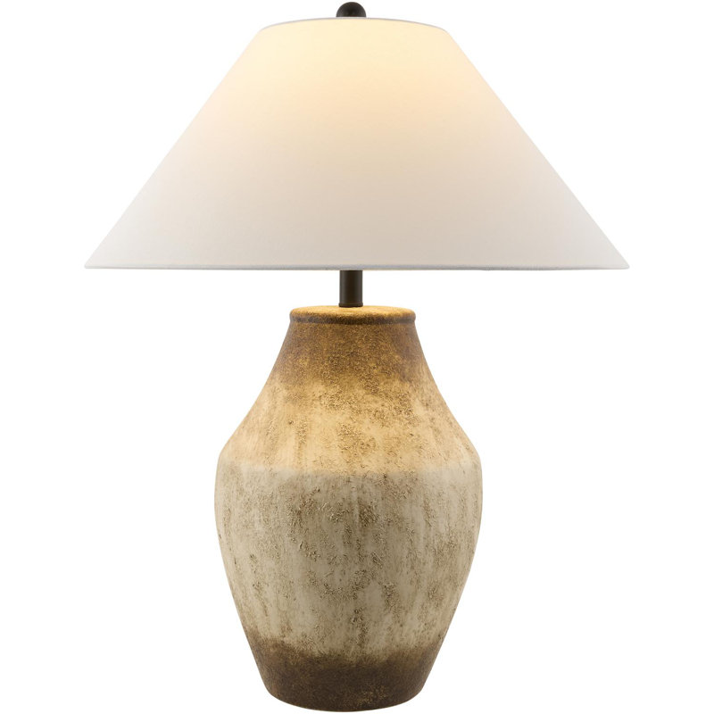 Lampe de table en céramique Hillsville, Blé, Blanc