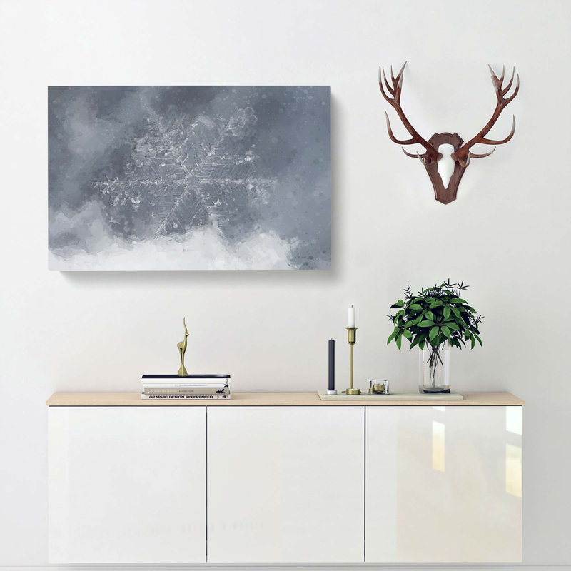 A Snowflake In Abstract - Wrapped Canvas Print, 35cm H x 50cm W x 3cm D