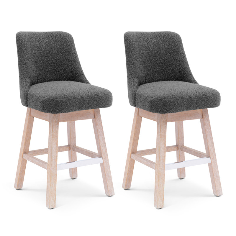 Tabouret de comptoir pivotant 26 po Breann, Gris