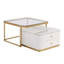 Table basse gigogne moderne 2 pièces avec tiroirs et pieds dorés électrolytiques de 27,6 po Modern-599864719