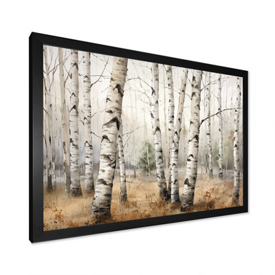 Minimalisme arbre Birchs Breath II - arbre bouleau, art mural