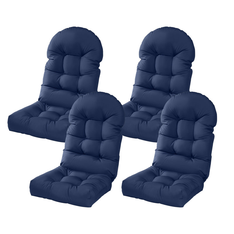 Coussin de siège et dossier de chaise berçante d'extérieur Adirondack (ensemble de 4), 4, Marine