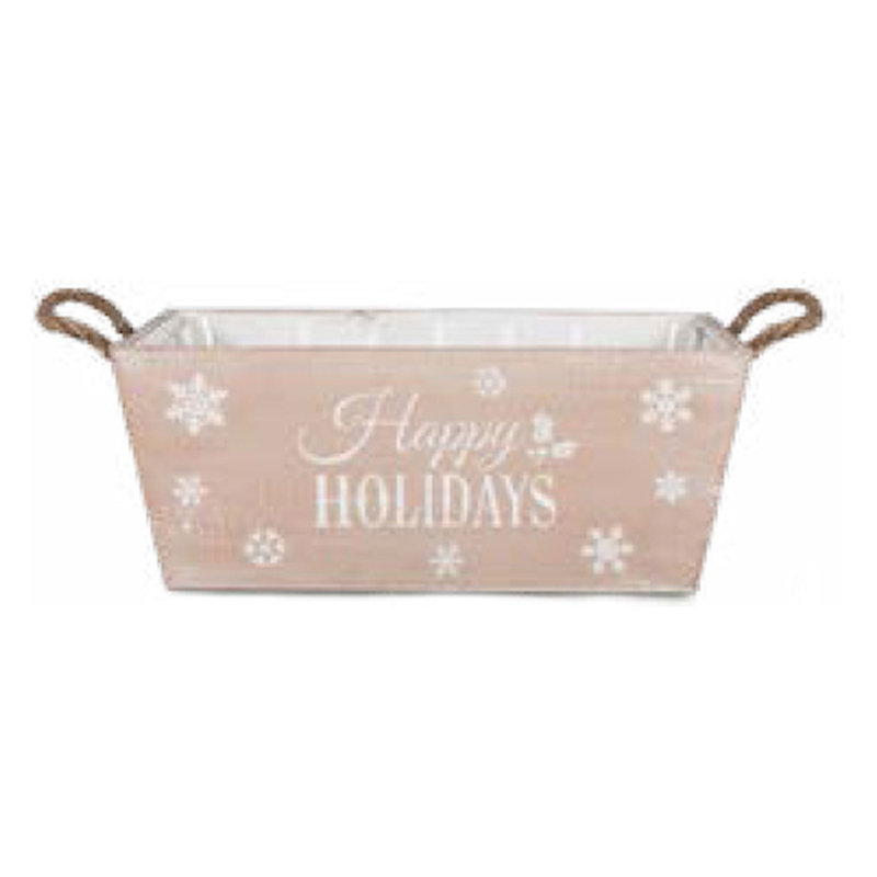 Panier en bois massif Happy Holiday, H 5,13 po x l 9 po x P 12,5 po