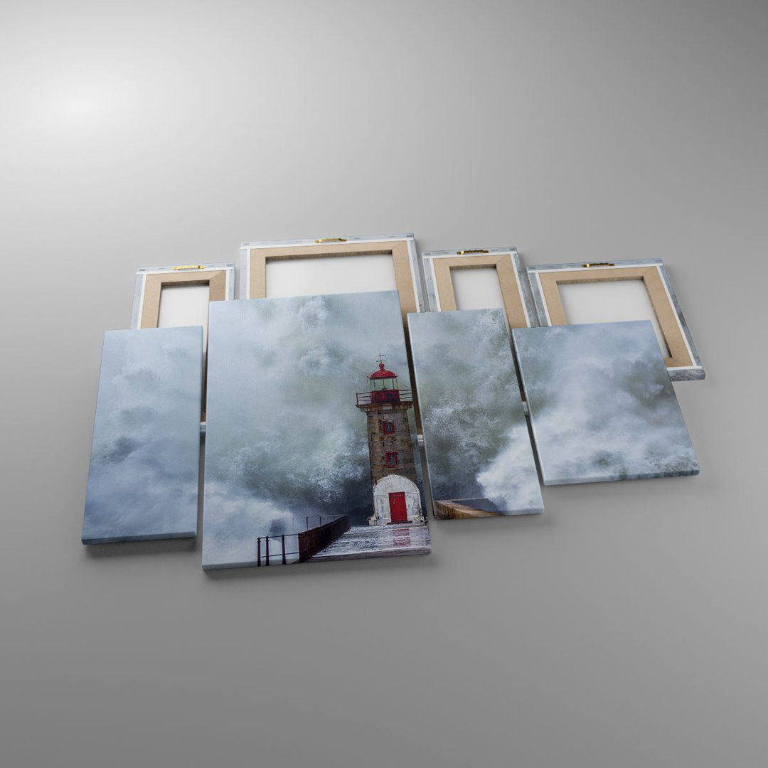 4-tlg. Fotodruck-Set Lantern Sea Storm