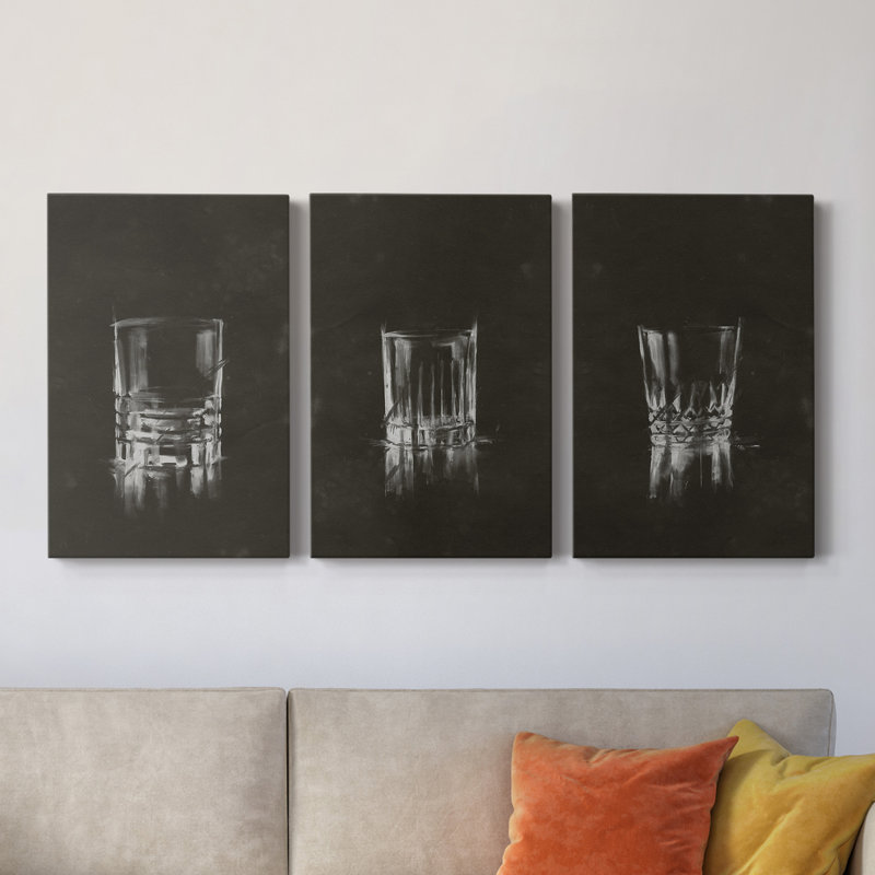 Crystal Barware V - Ensemble de 3 toiles tendues, H 12 po x l 24 po x P 1 po