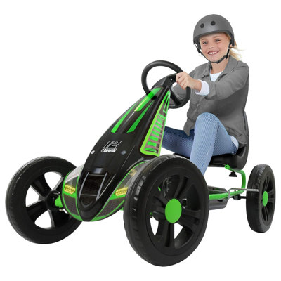 Karting de course junior Cyclone hauck, jantes de 12 po et pédales de style course, vert lime