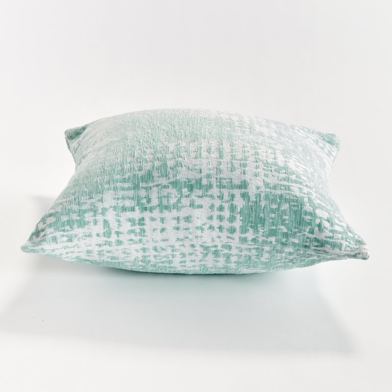 Hana Polyester Indoor/Outdoor Pillow Cover & Insert, Square 24" x 24", Seafoam