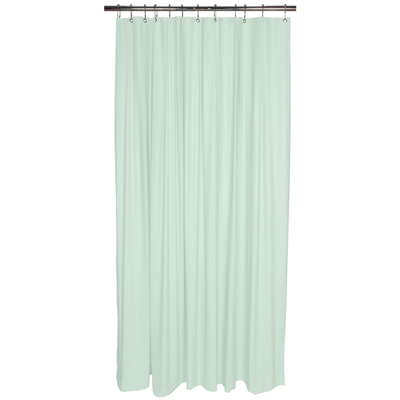 Pink PVC Hookless Shower Curtain with Liner Set