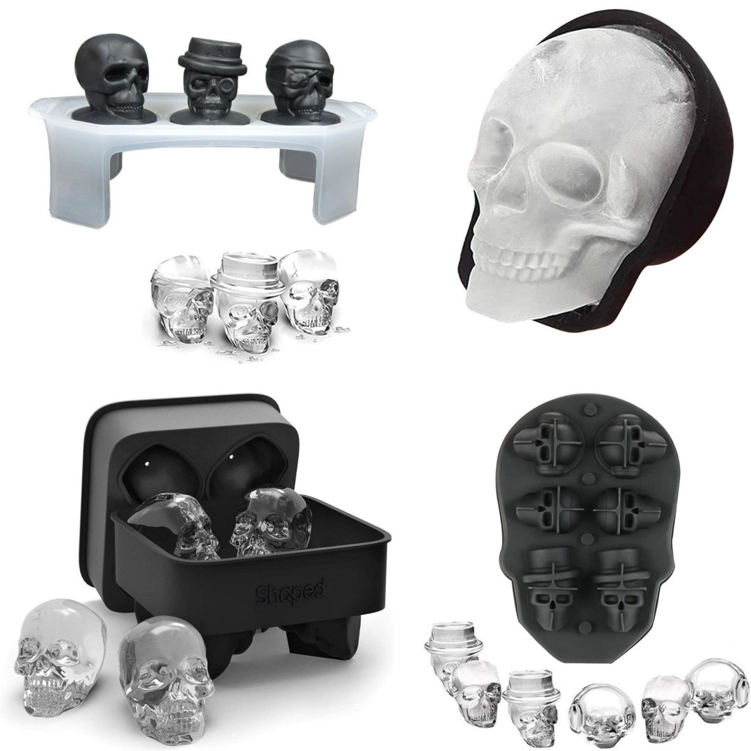 Flash Popup 4 Piece Assorted Skulls Ice Tray Baking Mold Set Flash Popup