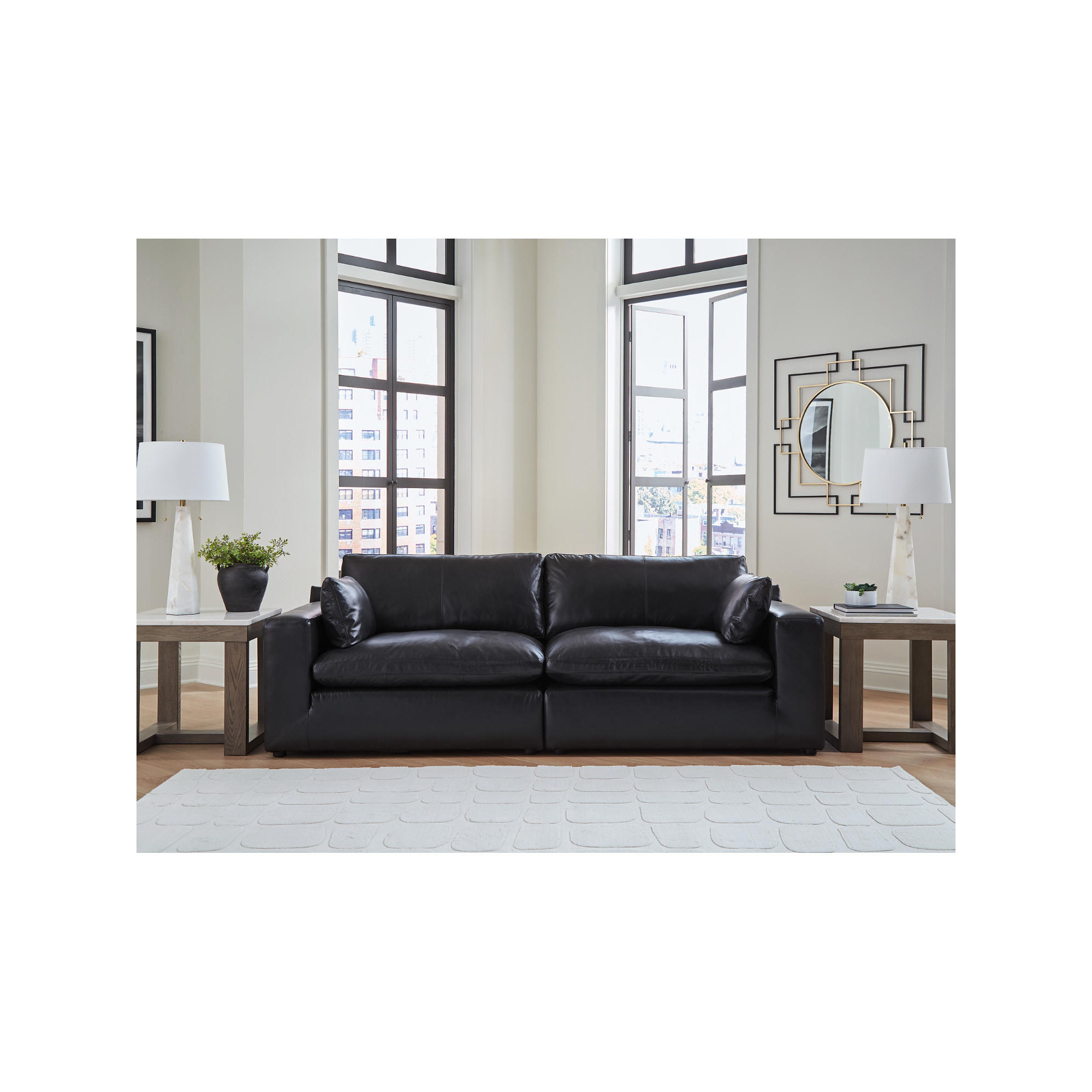 Aberdeen 2-Piece Modular Sofa, Black