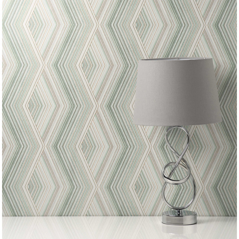 Olga 10.05m x 55cm Semi-Gloss Wallpaper Roll, Green