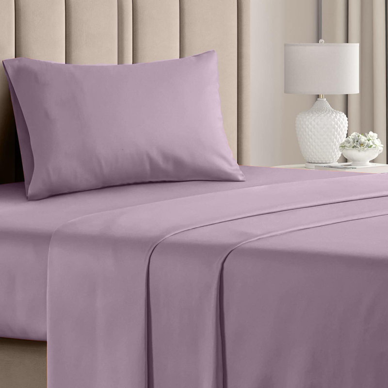  Ensemble de draps en rayonne de bambou 4 pièces Premium Luxury, Ensemble de draps pour lit simple avec deux taies 
