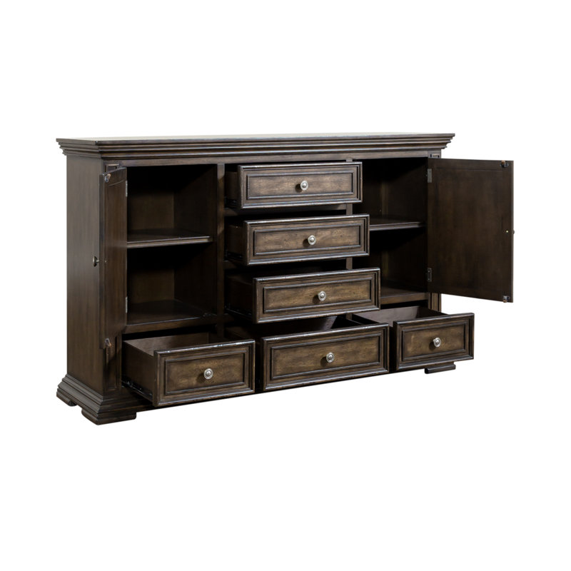 Commode combinée 6 tiroirs Temple Cloud, Brun