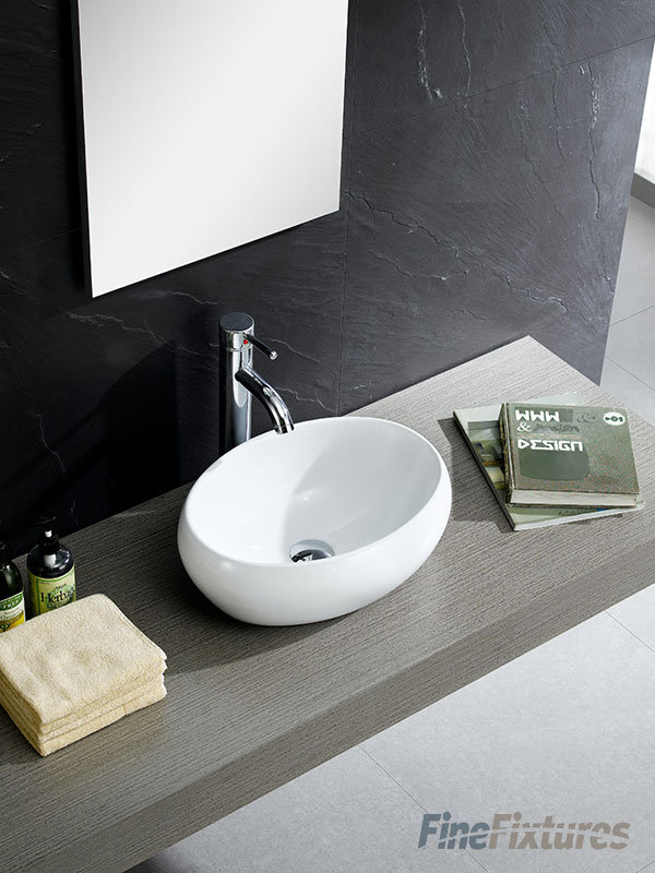 Modern Ceramic Circular Vessel Bathroom Sink