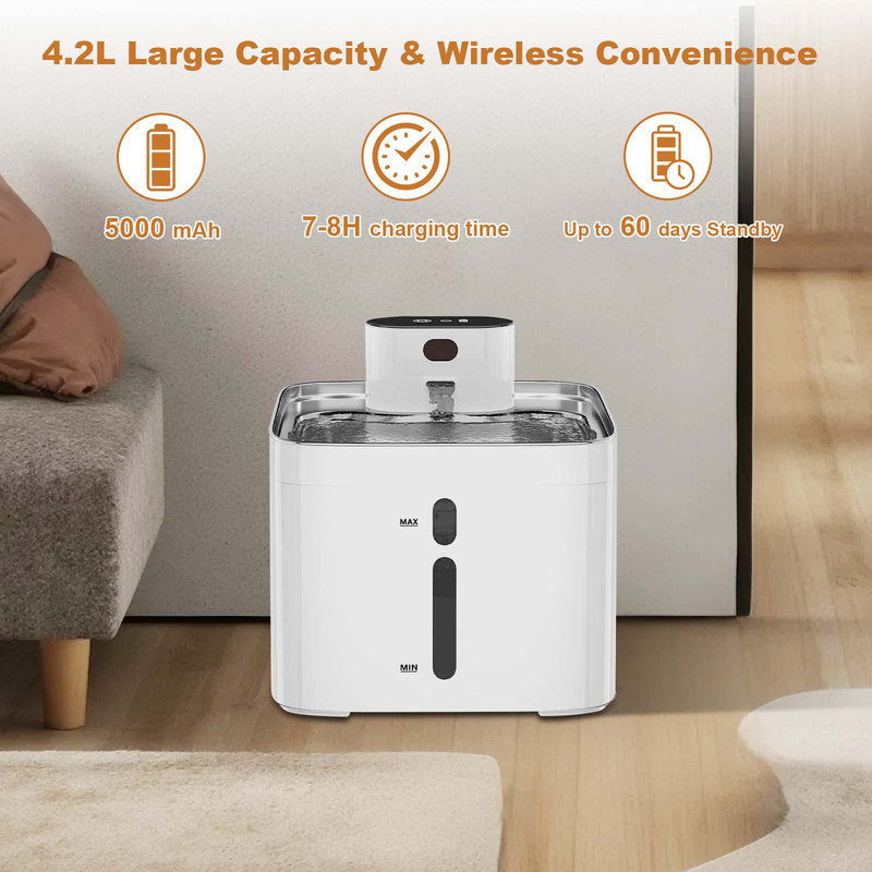 124.2ml Pet Fountain, White