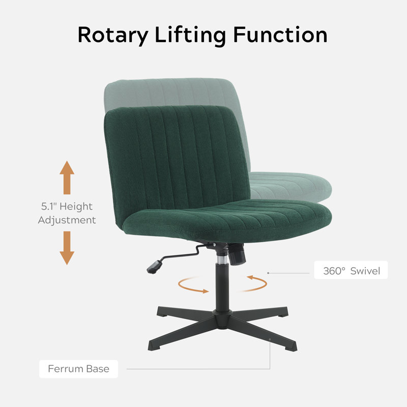 Latitude Run® Rishard Criss Cross Leg Armless Task Office Chair With No ...