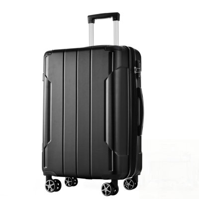 Durable ABS Hardshell Luggage with Double Wheels, Expandable 24 Inch Checked Travel Suitcase