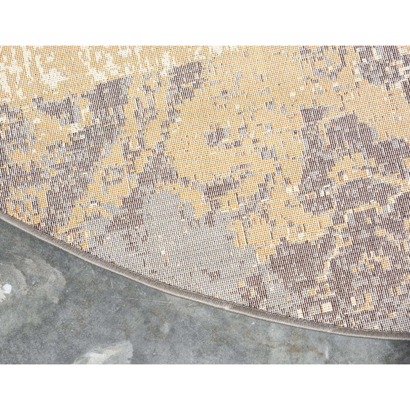 Arabica Abstract Indoor Rug, Round 4'
