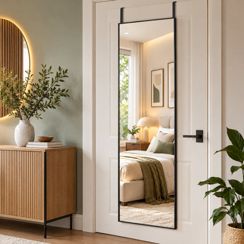 Miroir pleine grandeur rectangulaire mural et au-dessus de la porte, 51 po x 16 po
