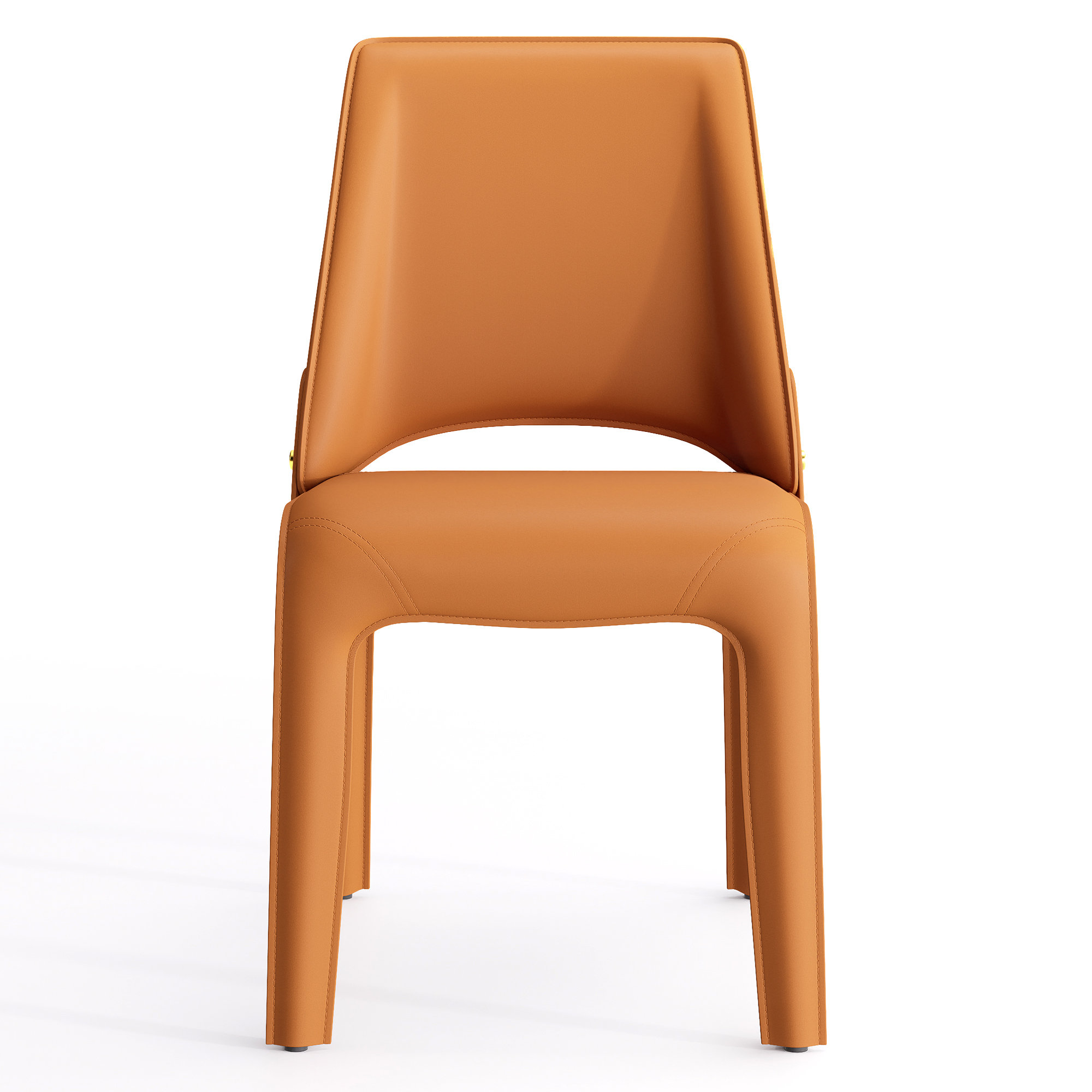 Vannes Vegan Leather Dining Chair, Orange, 3, No Assembly Needed