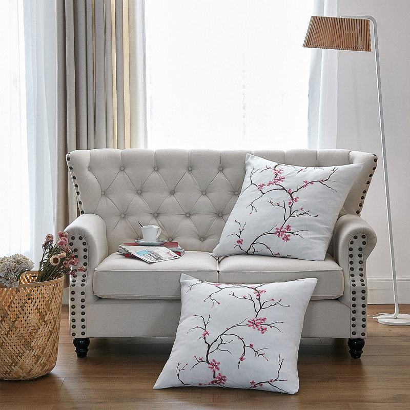 Floral Square Euro Cushion Cover, Pink