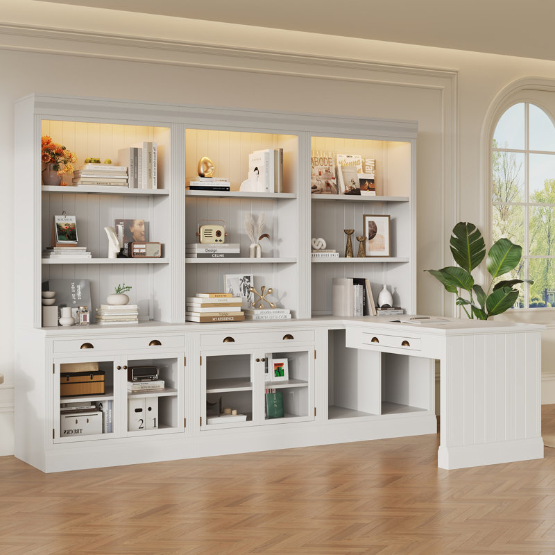 Suite de rangement multifonctionnelle en bois massif de conception moderne parfaite pour les salons