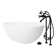 Kingston Arcticstone 65-Inch Solid Surface Oval Double Ended Freestanding Tub With Faucet Combo And Drain