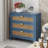 Chused 3 Drawer Accent Cabinet Dresser, Rattan Chest Drawers, Storage Cabinet with Metal Handles-1456490724