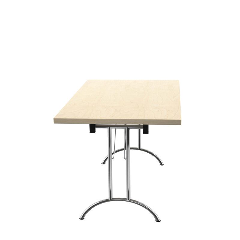 Buariki Rectangle Modular Training Table, 72.5cm H x 140cm W x 80cm D, Silver, Beech