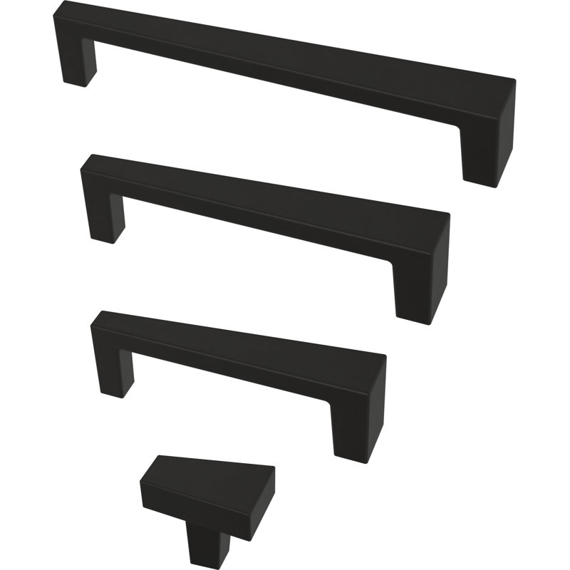 Angled 3" Center Bar Pull Multipack, Matte Black