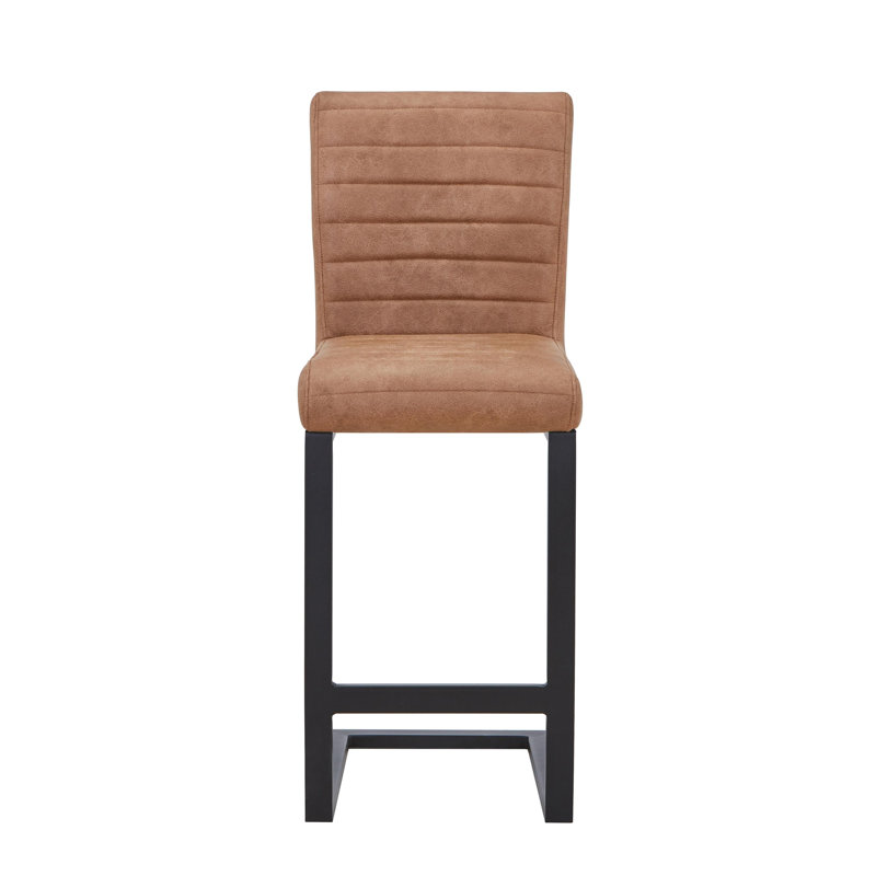 Upholstered Faux Leather Bar Stool